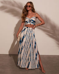 Haidee Watercolor Striped Maxi Skirt