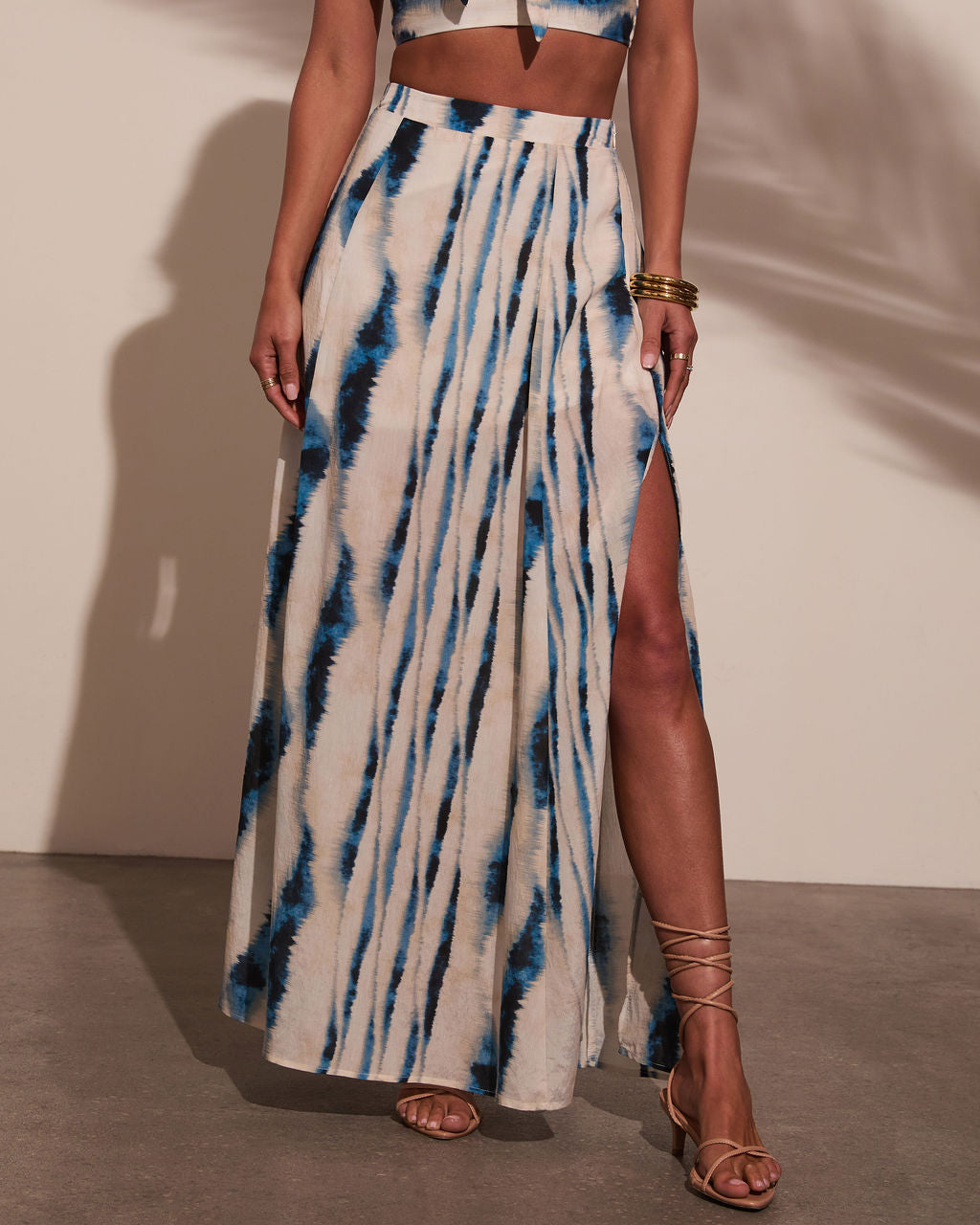 Haidee Watercolor Striped Maxi Skirt