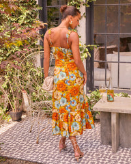 My Fair Lady Floral Ruffle Maxi Dress