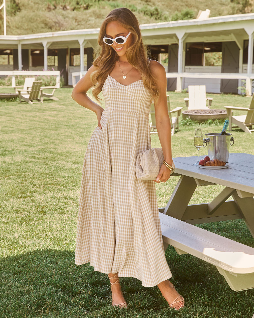 Maralen Gingham Maxi Dress