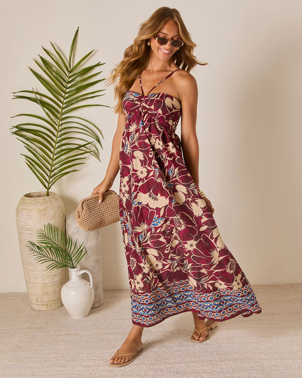 Sunset Tropics Empire Maxi Dress