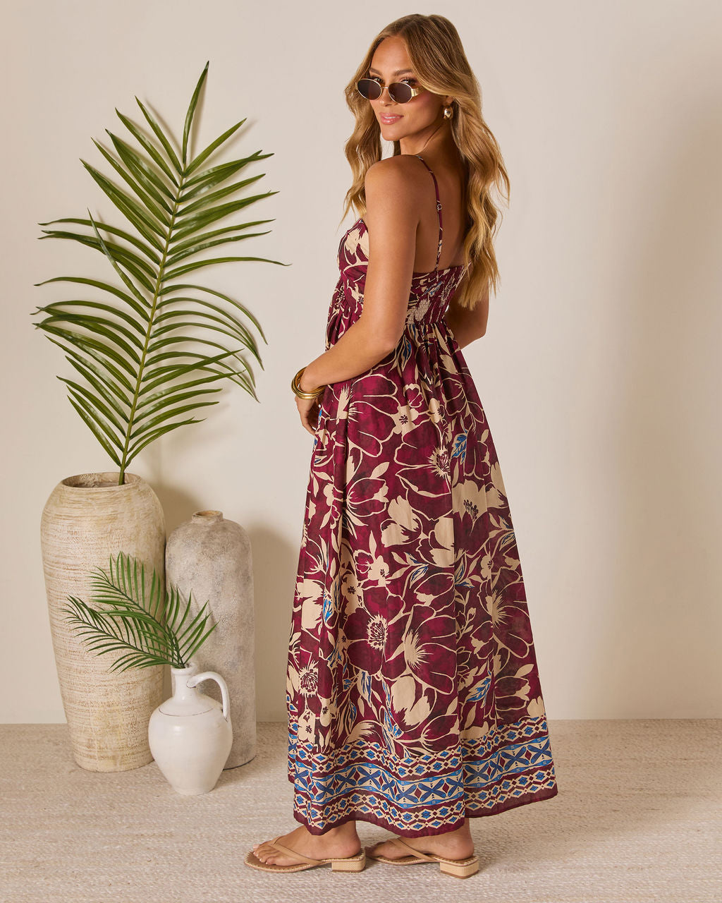 Sunset Tropics Empire Maxi Dress