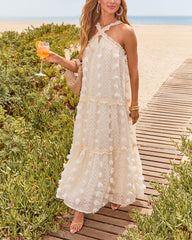 Cross of Sunlight Tulle Maxi Dress