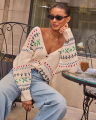 Muted Bloom Abstract Cardigan