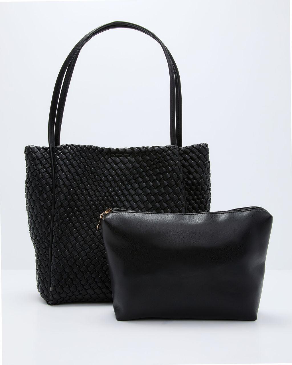 Cenlie Textured Woven Leather Tote Bag