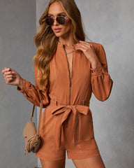 Ardena Twill Belted Romper