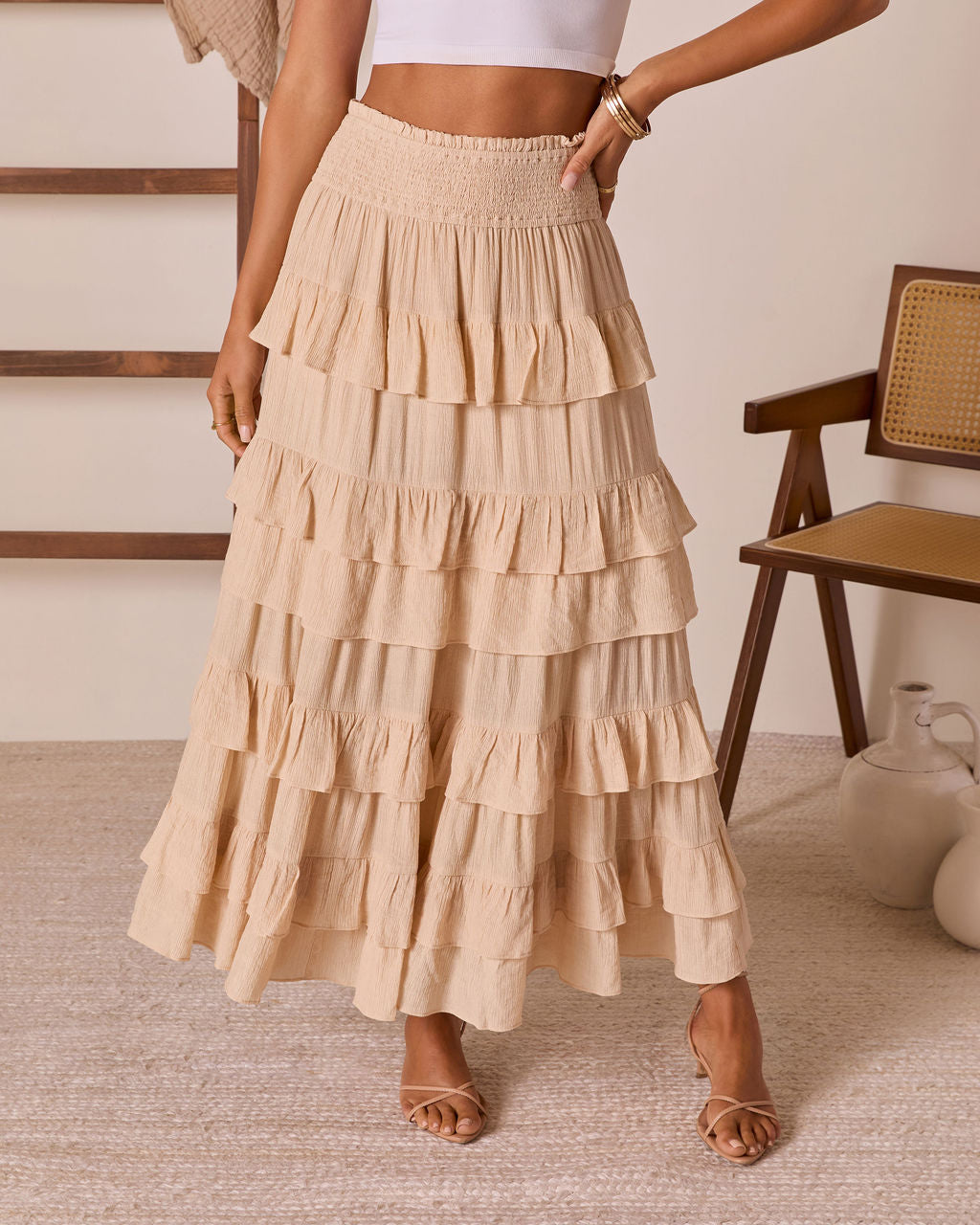 Heart Affair Tiered Maxi Skirt