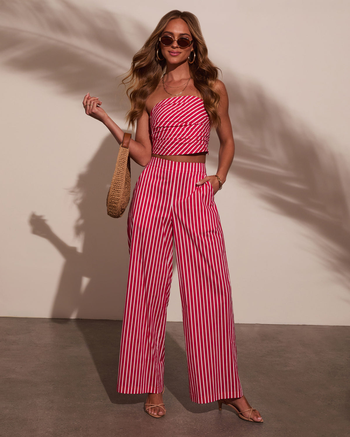 High Noon Striped Wide Leg Pants