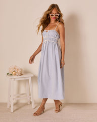 Liorah Front Tie Striped Maxi Dress