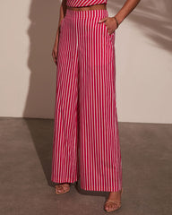 High Noon Striped Wide Leg Pants