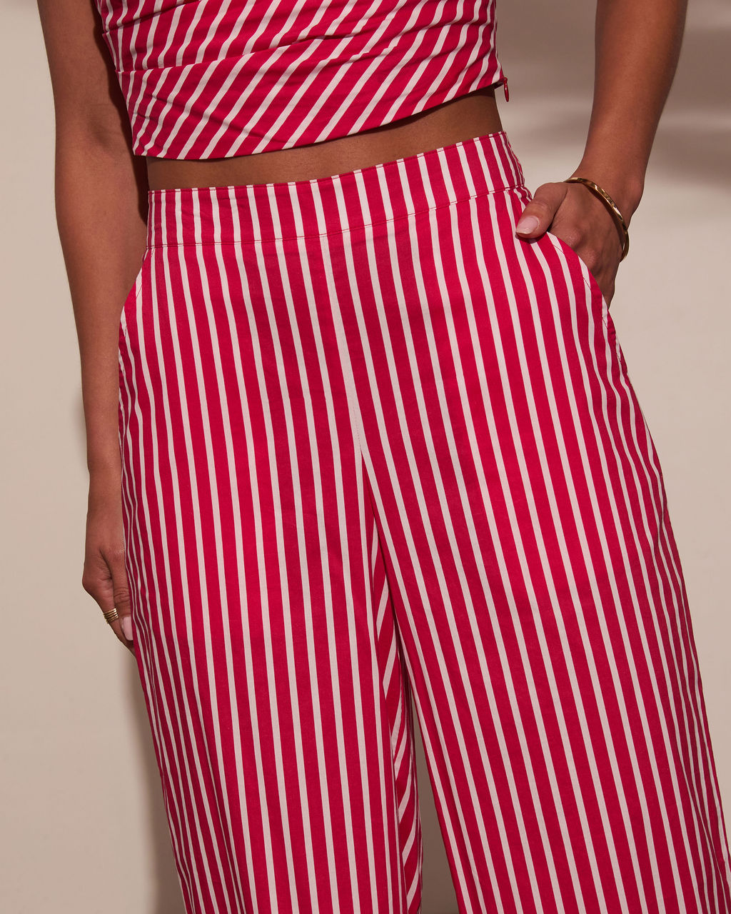 High Noon Striped Wide Leg Pants