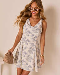 Marybeth Cowl Neck Slip Mini Dress