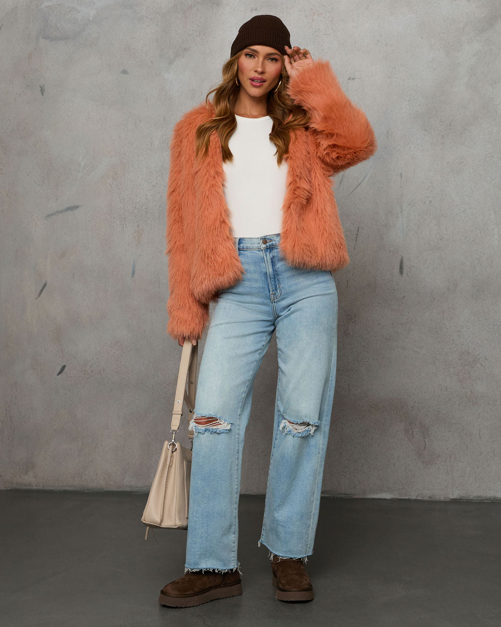 Warm Gather Faux Fur Coat