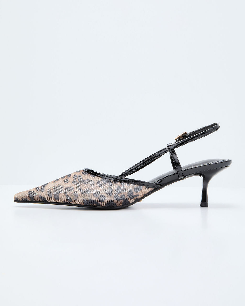 Genea Leopard Print Mesh Slingback Heels