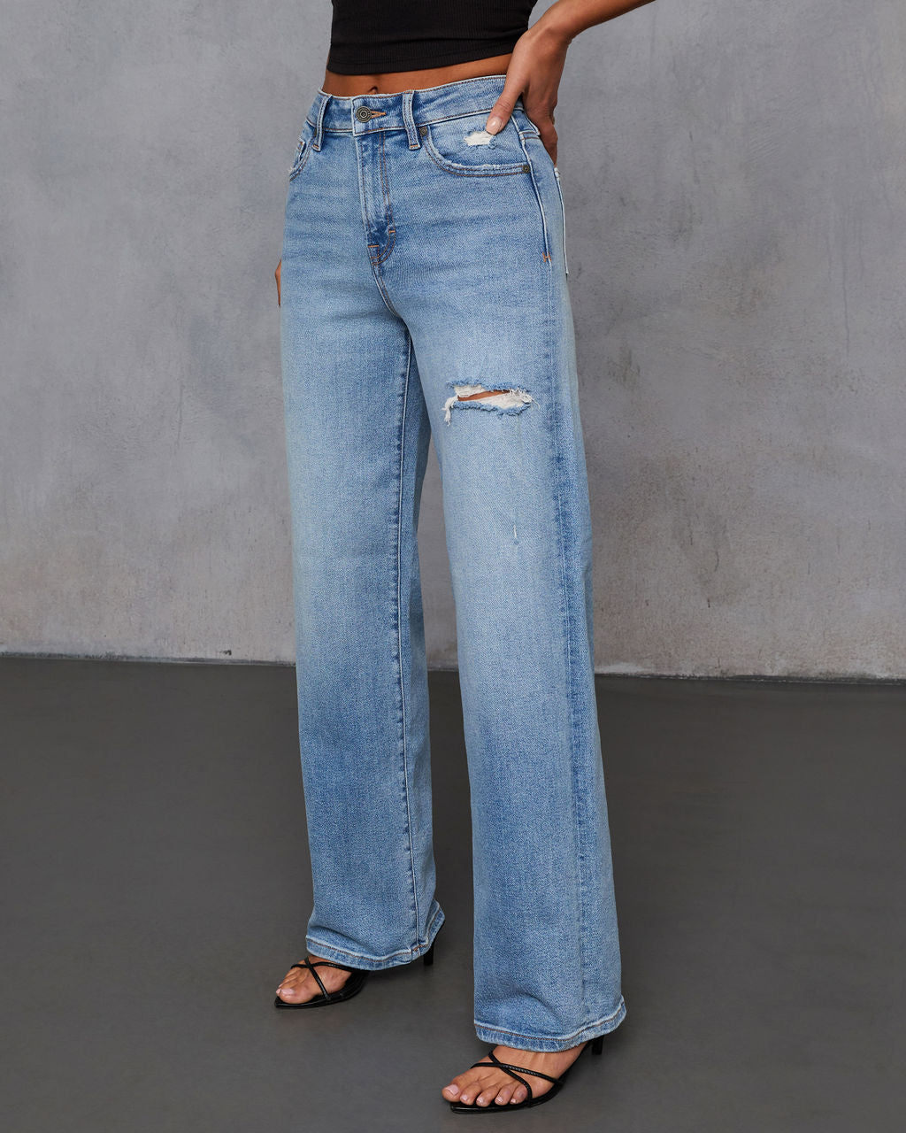 Leenah Stretch Distressed Bootcut Jeans