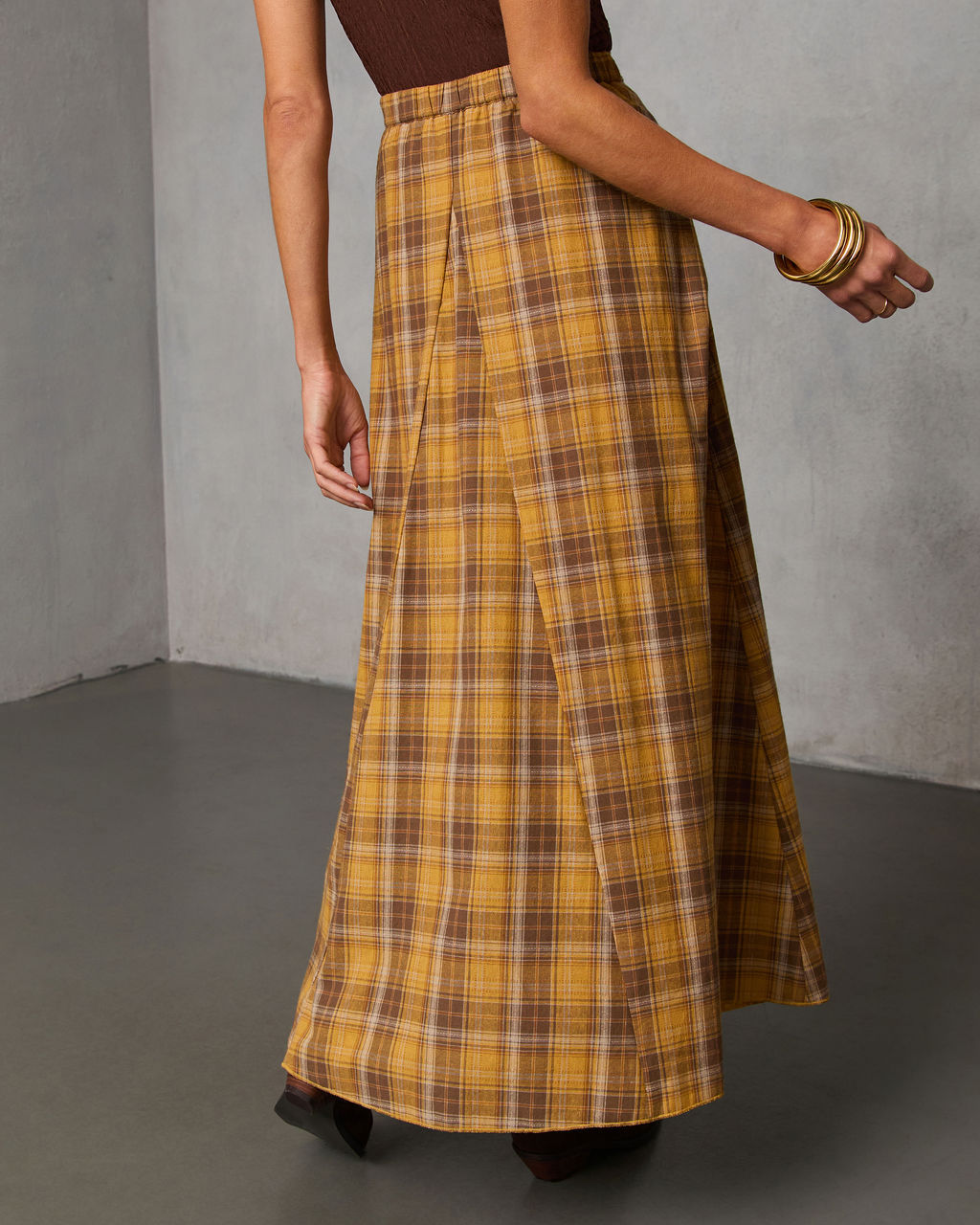 Faylen Plaid Maxi Skirt