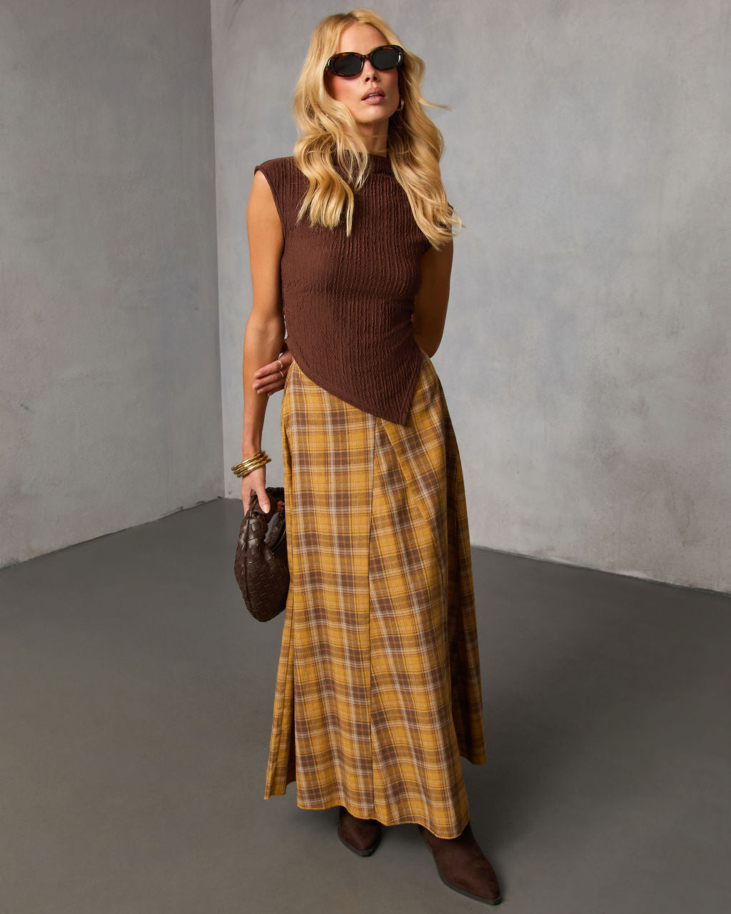 Faylen Plaid Maxi Skirt