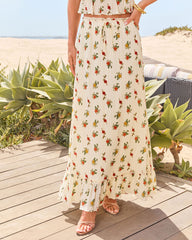 Market Morning Drawstring Maxi Skirt