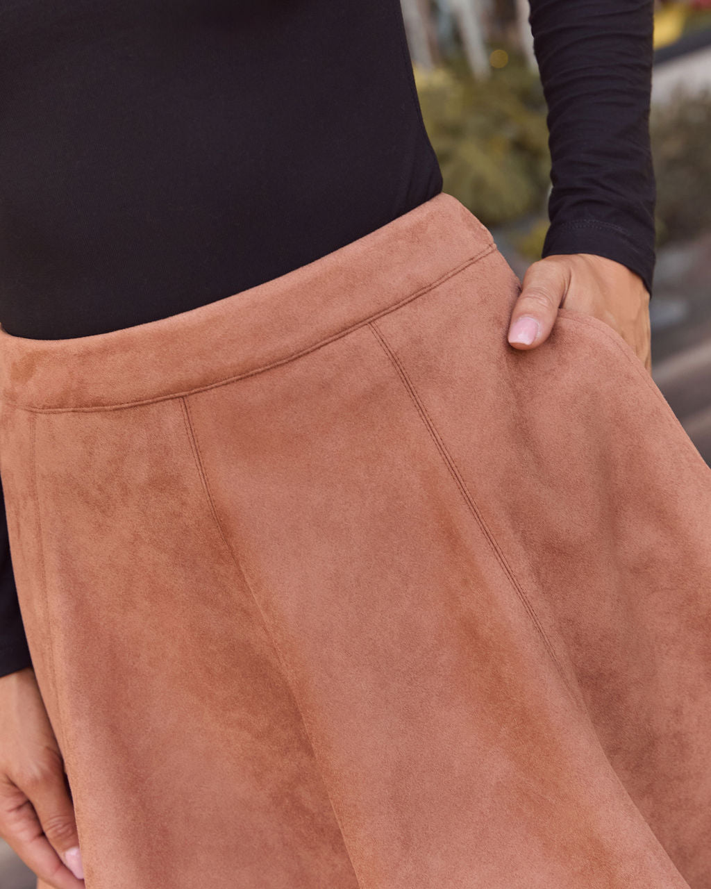 Acoria Pleated Suede Mini Skirt