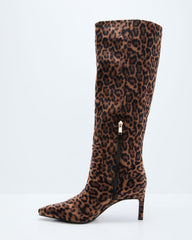 Golden Fig Leopard Print Knee High Boots