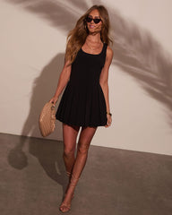 Laurena Pleated Fit And Flare Mini Dress