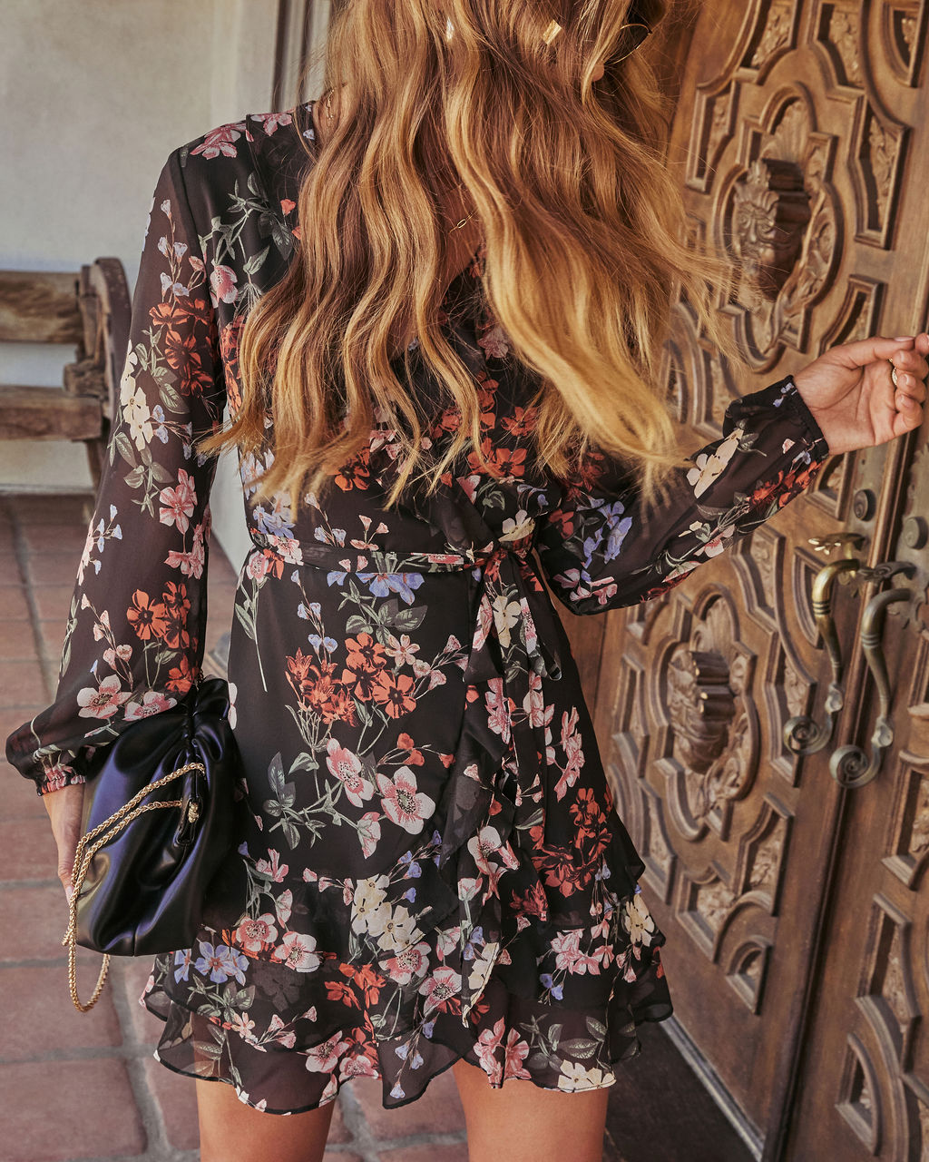 Emberlyn Printed Wrap Mini Dress