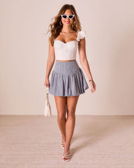 Shellie Gingham Bubble Hem Mini Skirt