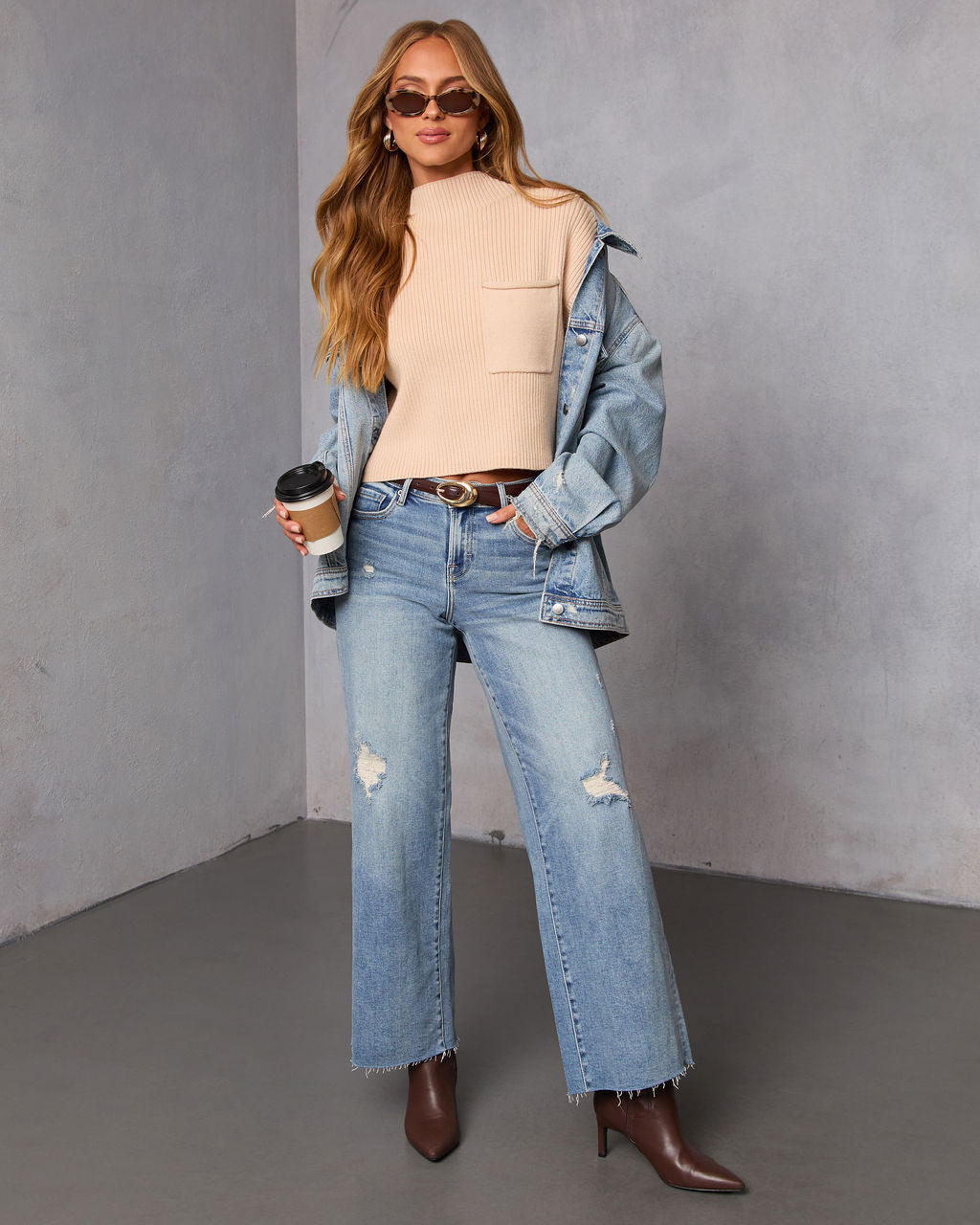 Brooke Mock Neck Short Sleeve Sweater