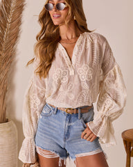 Exuma Embroidered Peasant Top