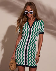 Dakota Wavy Stripe Mini Dress