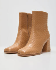 Chanie Woven Leather Booties