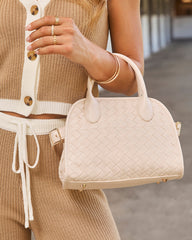 Louien Woven Faux Leather Satchel