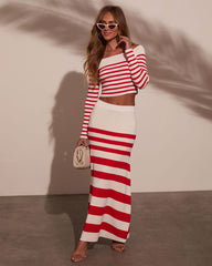 Montez Striped Off The Shoulder Top