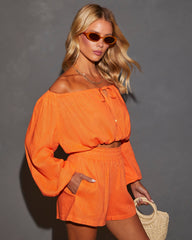 Elysia Off The Shoulder Long Sleeve Crop Top