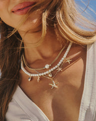 Beach Edge Layered Seashell Charm Necklace