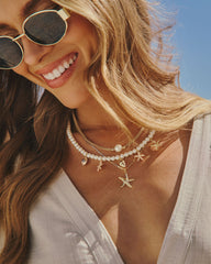 Beach Edge Layered Seashell Charm Necklace