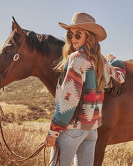 Morrow Aztec Printed Fringe Jacket