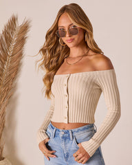 Soft Focus Off The Shoulder Knit Top