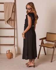 Amber Haze Peplum Midi Dress