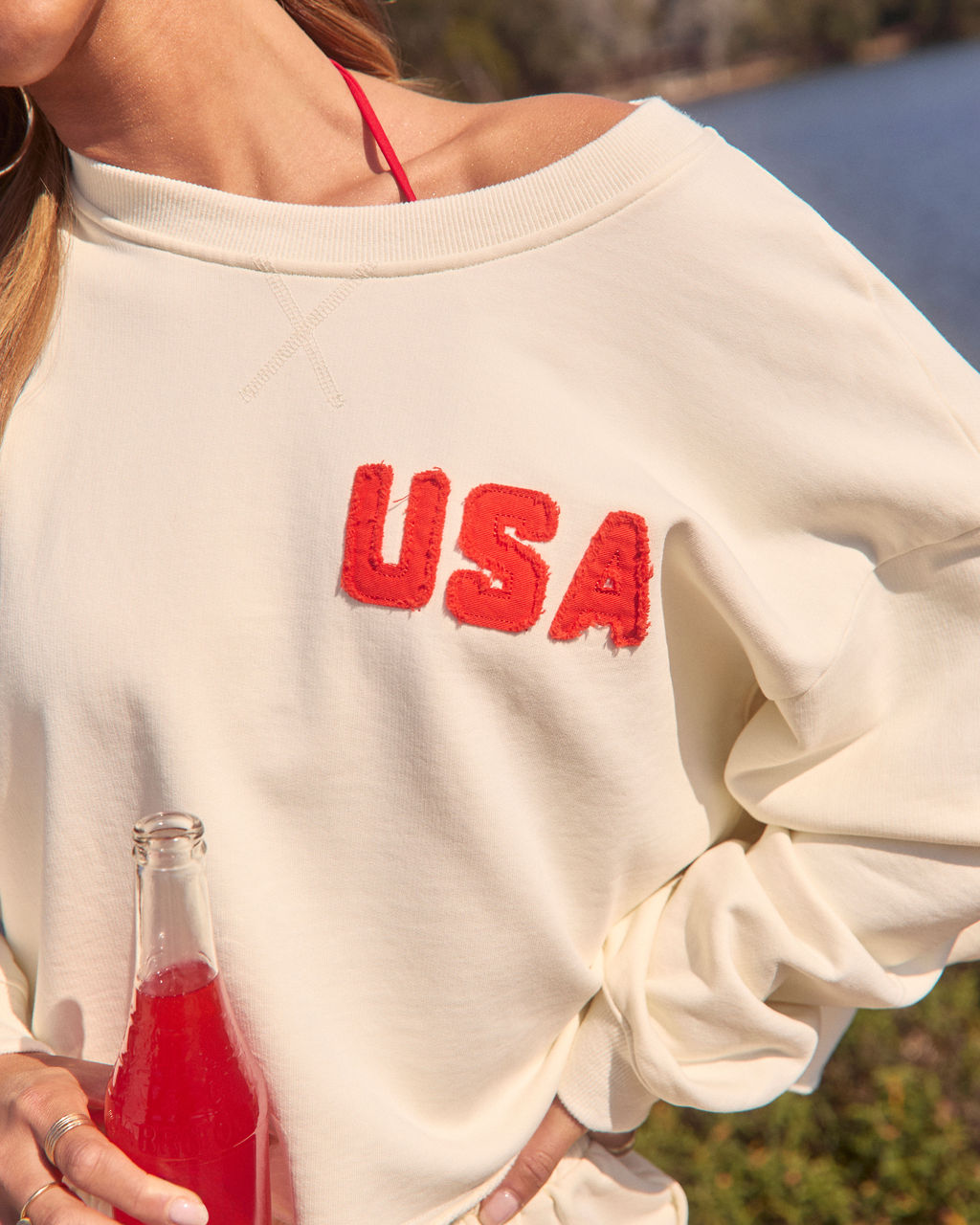 American Belle Relaxed USA Embroidered Top