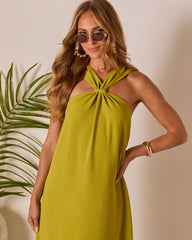Tropic Whisper Halter Maxi Dress