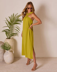 Tropic Whisper Halter Maxi Dress