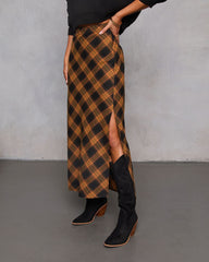 Autumn Chapter Plaid Maxi Skirt