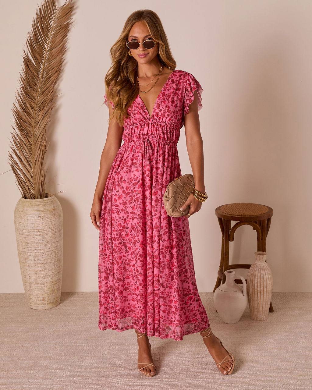 Private Island V-Neck Floral Maxi Dress