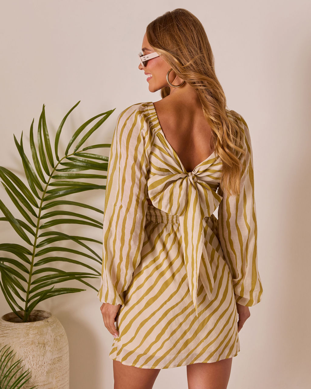 Glow Hour Striped Cutout Mini Dress