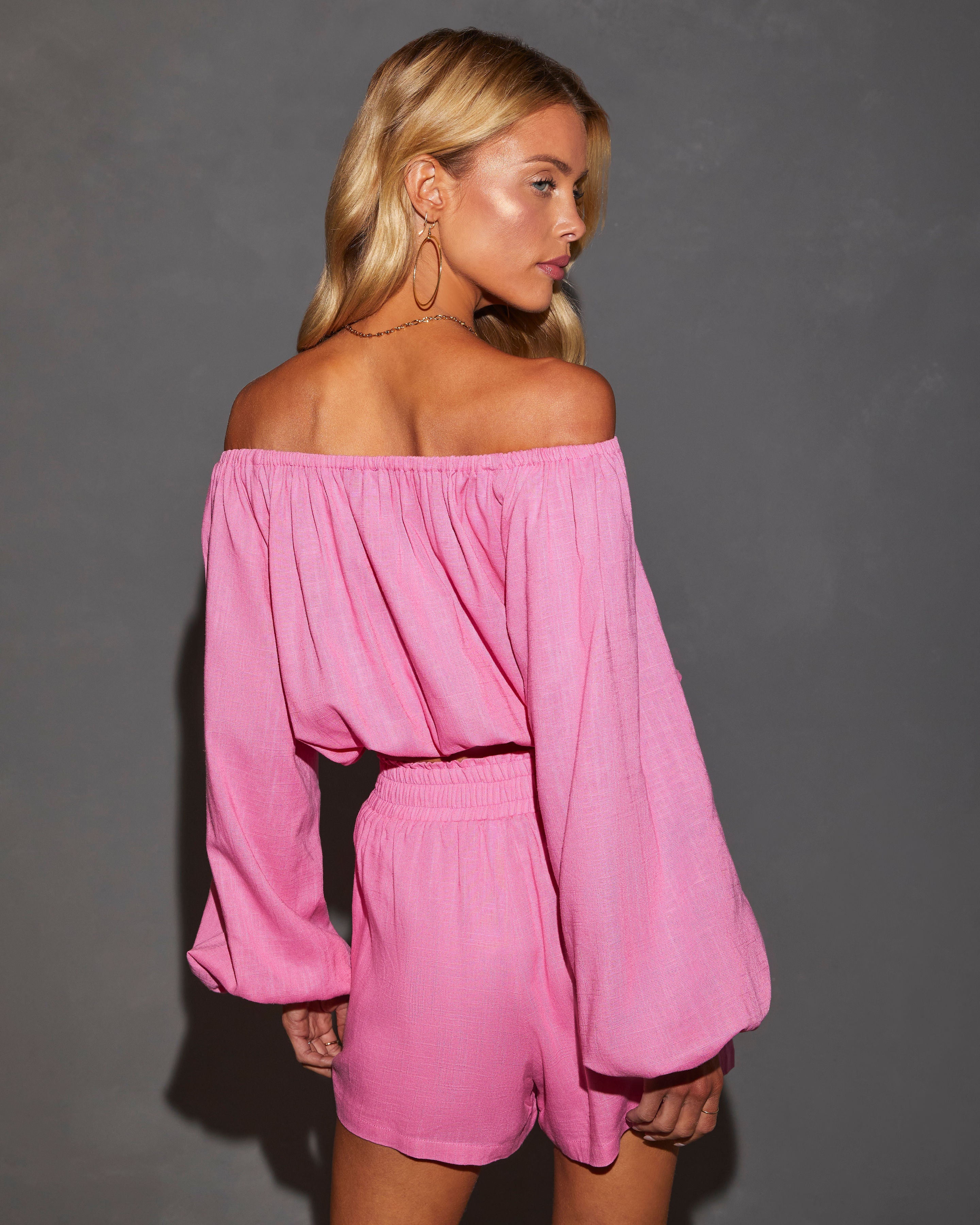 Elysia Off The Shoulder Long Sleeve Crop Top