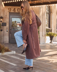 Thistlewood Suede Waist Tie Trench Coat