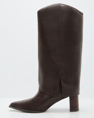 Brunelle Leather Foldover Boots