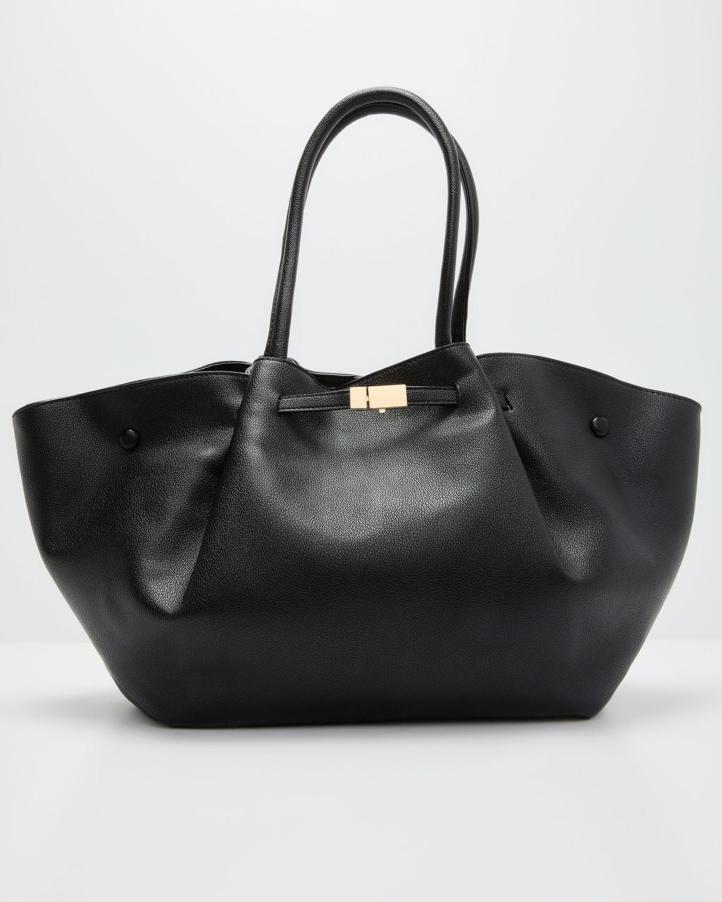 Delena Buckle Leather Tote Bag