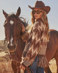 Chelie Fringe Abstract Sweater